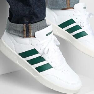 Adidas White and Green Casual Sneakers